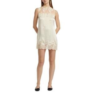 DÔEN Valeria Lace & Silk Minidress in Sea Salt